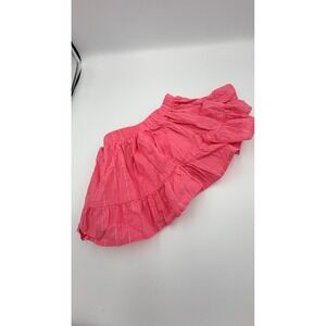 Gymboree Baby Girls Pink Metallic Striped Ruffle Skirt with Diaper Cover 6-12M
